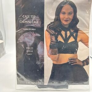NEW Modern Hero Cage Top Costume Black Size S 4-6 Chemise Cage Halloween